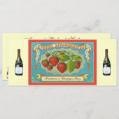 Aardbeien en Champagne Party Kaart (Voorkant / Achterkant)
