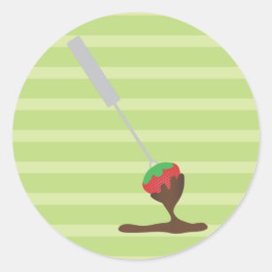 Aardbeien en Chocolade Fondue Ronde Sticker