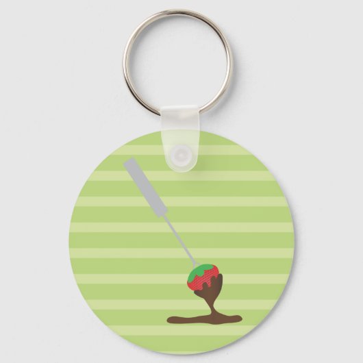 Aardbeien en Chocolade Fondue Sleutelhanger (Voorkant)