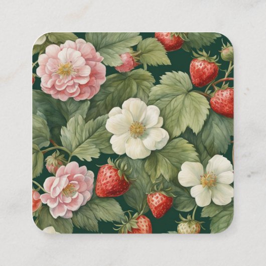 Aardbeien en Cream Wedding Registry Informatiekaartje (Achterkant)