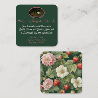 Aardbeien en Cream Wedding Registry Informatiekaartje