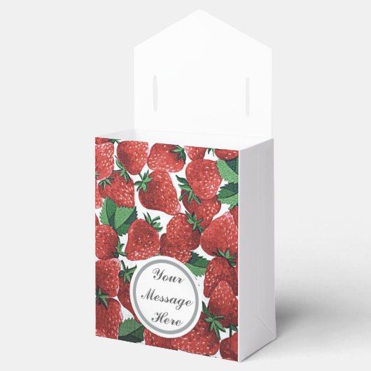 Aardbeien en crème bedankdoosjes (Geopend)