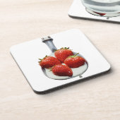 Aardbeien en crème bier onderzetter (Linkerzijde)