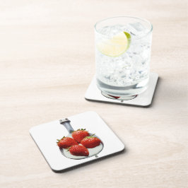 Aardbeien en crème bier onderzetter