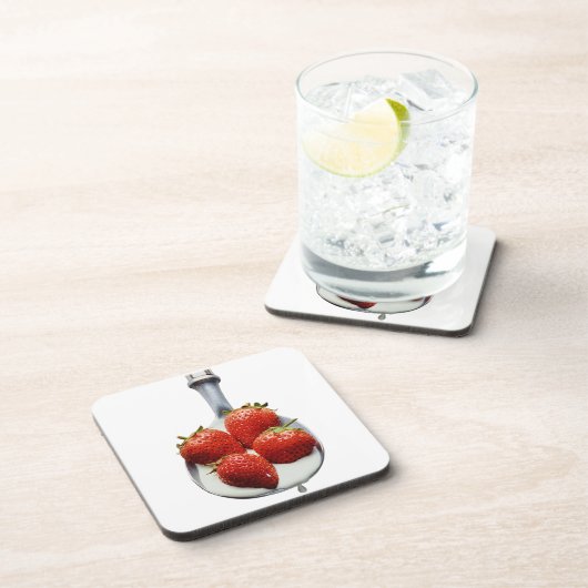 Aardbeien en crème bier onderzetter (Rechterzijde)