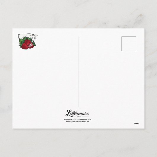 Aardbeien en Crème / Briefkaart (Achterkant)