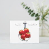 Aardbeien en crème briefkaart (Staand voorkant)