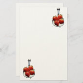 Aardbeien en crème briefpapier (Voorkant / Achterkant)