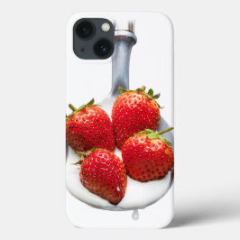Aardbeien en crème iPhone 13 hoesje