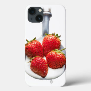 Aardbeien en crème iPhone 13 hoesje