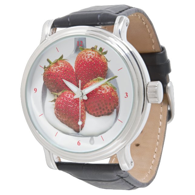 Aardbeien en crème horloge (Gekanteld)