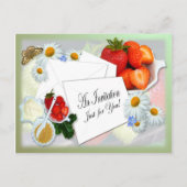 Aardbeien en crème ~ Invitation Briefkaart (Voorkant)