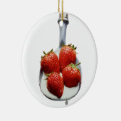 Aardbeien en crème keramisch ornament (Rechts)