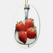 Aardbeien en crème keramisch ornament (Links)