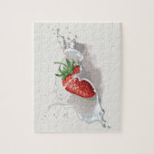 Aardbeien en crème, moeilijk legpuzzel (Verticaal)