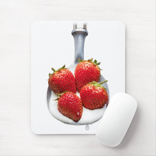 Aardbeien en crème muismat (Met muis)