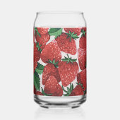 Aardbeien en Crème Patroon Blikvorm Glas (Achterkant)