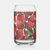 Aardbeien en Crème Patroon Blikvorm Glas (Rechts)