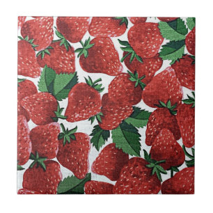 Aardbeien en Crème Patroon Tegeltje