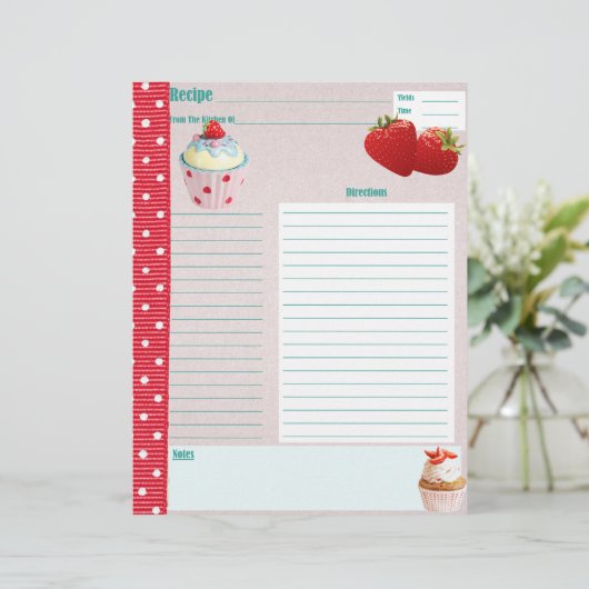 Aardbeien en crème Polka-stippen Recipe Page (Staand voorkant)