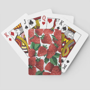 Aardbeien en Crème Textielpatroon Pokerkaarten