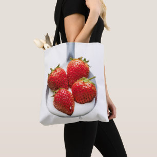 Aardbeien en crème tote bag