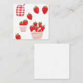 Aardbeien en Crème Zomerrood Wit  Notitiekaartje (Voorkant / Achterkant)