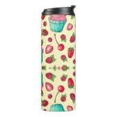 Aardbeien En Cupcakes Thermosbeker (Gedraaid links)