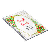 Aardbeien en Daisies Baby shower Gastenboek Notitieboek (Rechterzijde)