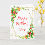 Aardbeien en Daisies Happy Moederdag Kaart (Gele Bloem)