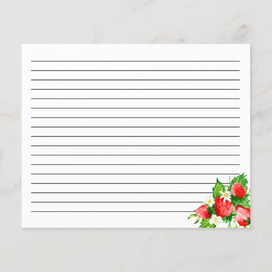 Aardbeien en Daisies Recept Kaart (Achterkant)