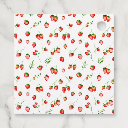 Aardbeien en Daisies Verjaardagsfeest Dank u Bedankjes Labels (Achterkant)