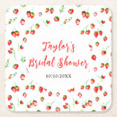 Aardbeien en Daisies Vrijgezellenfeest Kartonnen Onderzetters (Voorkant)