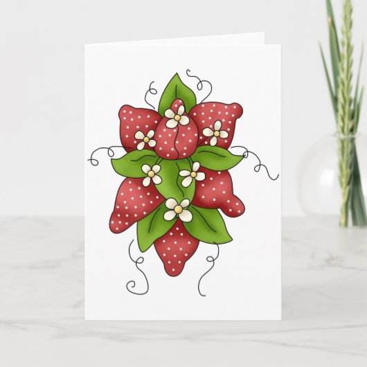 Aardbeien en de Wenskaarten van Bloesems Kaart (Voorkant)
