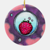 Aardbeien en diamanten keramisch ornament (Achterkant)