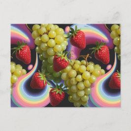 Aardbeien en druiven Fruit Swirl Briefkaart