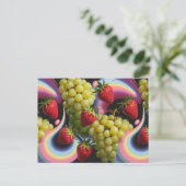 Aardbeien en druiven Fruit Swirl Briefkaart (Staand voorkant)