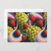 Aardbeien en druiven Fruit Swirl Briefkaart (Voorkant / Achterkant)