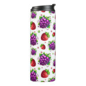Aardbeien en druiven. Kleurrijke bessen Thermosbeker (Gedraaid links)