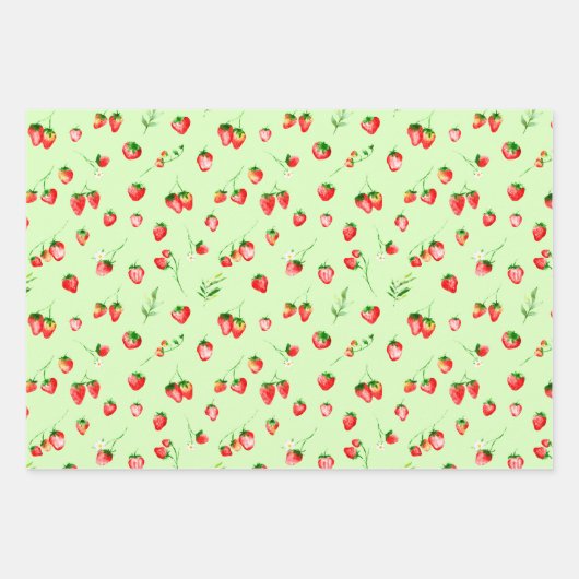 Aardbeien en Duivels Patroon Inpakpapier Vel (Voorkant 2)