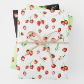Aardbeien en Duivels Patroon Inpakpapier Vel (In situ)