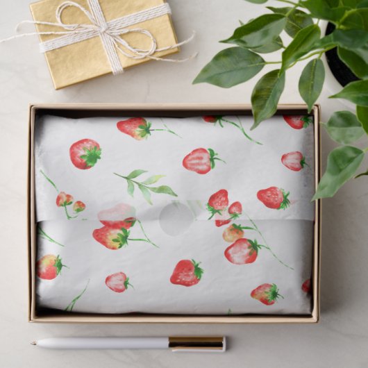 Aardbeien en Duivels Patroon Tissuepapier (Geschenk)