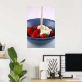 Aardbeien en foto's van Cream Poster (Thuiskantoor)