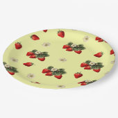 Aardbeien en gele leuke papieren borden papieren bordje (Gekanteld)