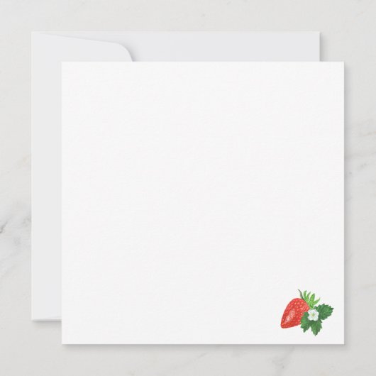 Aardbeien en groen Baby shower Kaart (Achterkant)