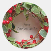 Aardbeien en groen ronde sticker (Voorkant)