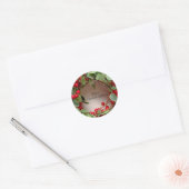 Aardbeien en groen ronde sticker (Envelop)