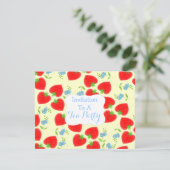 Aardbeien en het thema van de partij van het kreuk kaart (Staand voorkant)