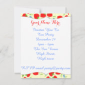 Aardbeien en het thema van de partij van het kreuk kaart (Achterkant)