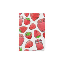 aardbeien en jam met kleurrijke waterverf